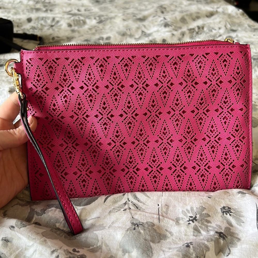 Hot pink clutch